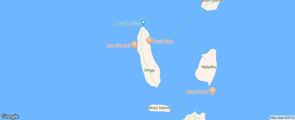 Отель Anantara Dhigu Maldives на карте Мальдив