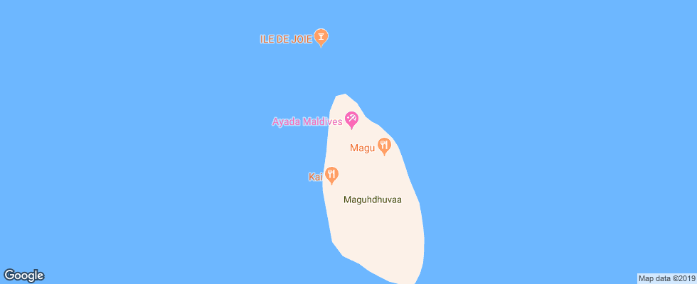 Отель Ayada Maldives на карте Мальдив