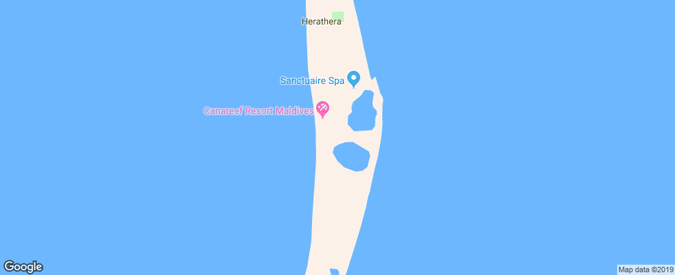 Отель Canareef Resort на карте Мальдив