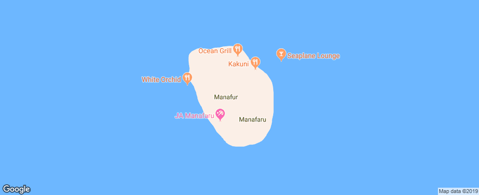 Отель Ja Manafaru на карте Мальдив