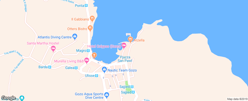 Отель Calypso на карте Мальты