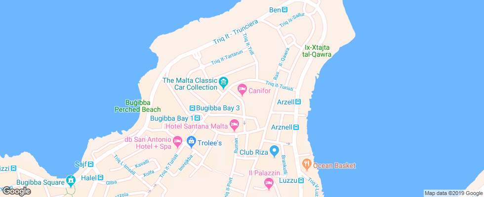 Отель Canifor на карте Мальты