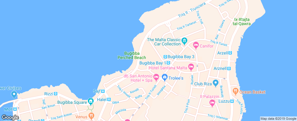 Отель Dolmen Resort на карте Мальты