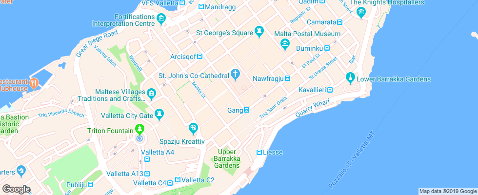 Отель Luciano Valletta Boutique Accommodation на карте Мальты