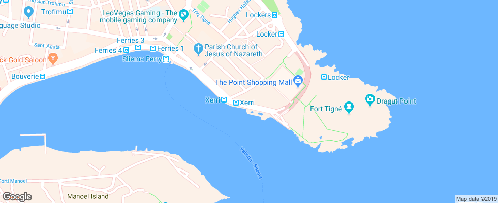 Отель Marina Sliema на карте Мальты
