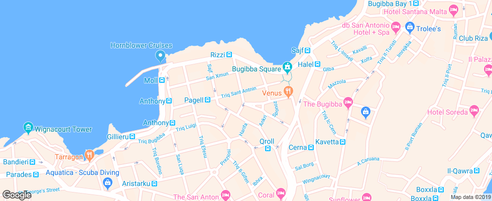 Отель Primera Bugibba на карте Мальты