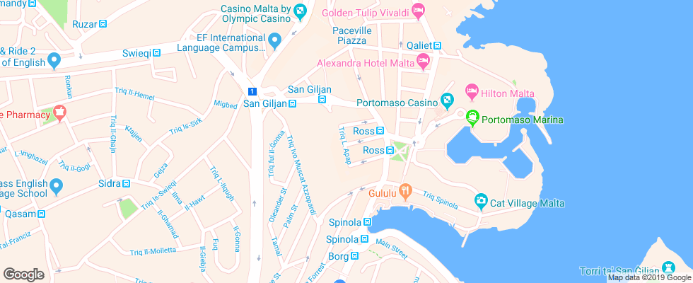 Отель Rafael Spinola на карте Мальты