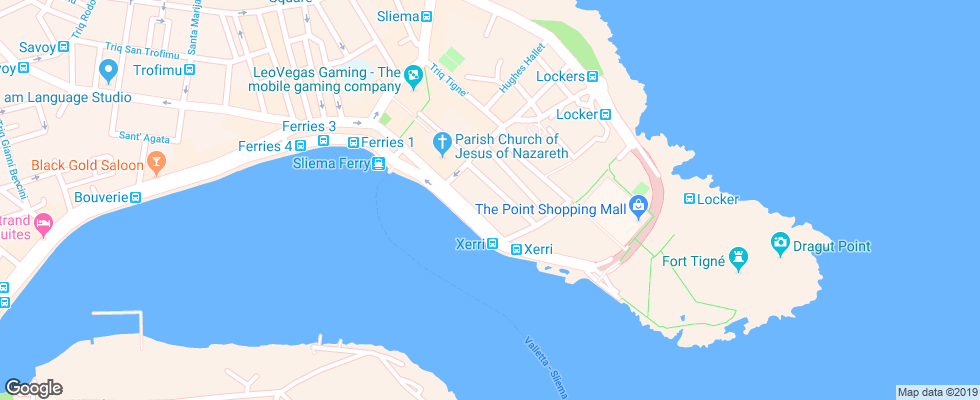 Отель Rocca Nettuno Suites на карте Мальты