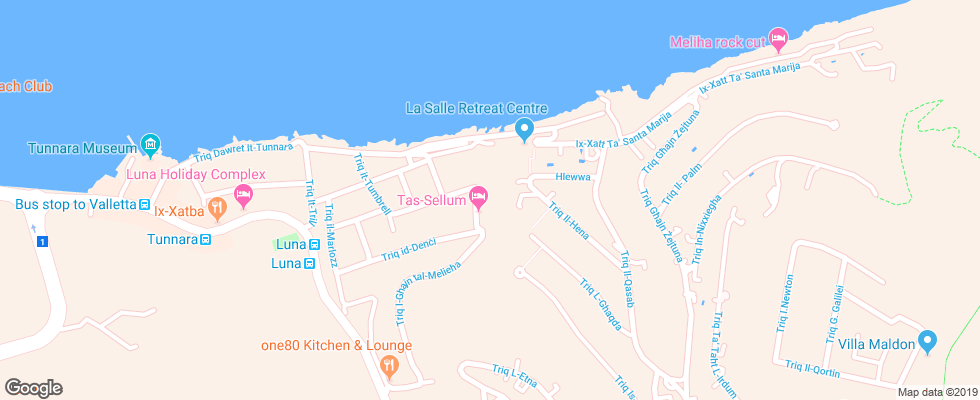 Отель Shared Apartments на карте Мальты