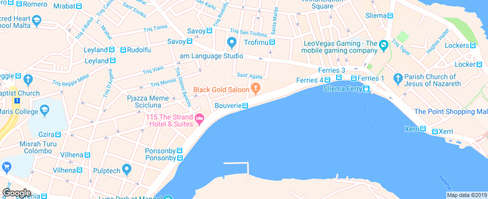 Отель Sliema Hotel на карте Мальты