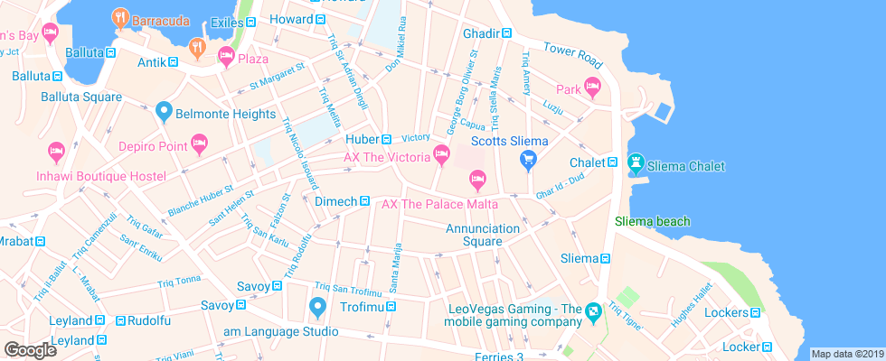 Отель Victoria на карте Мальты