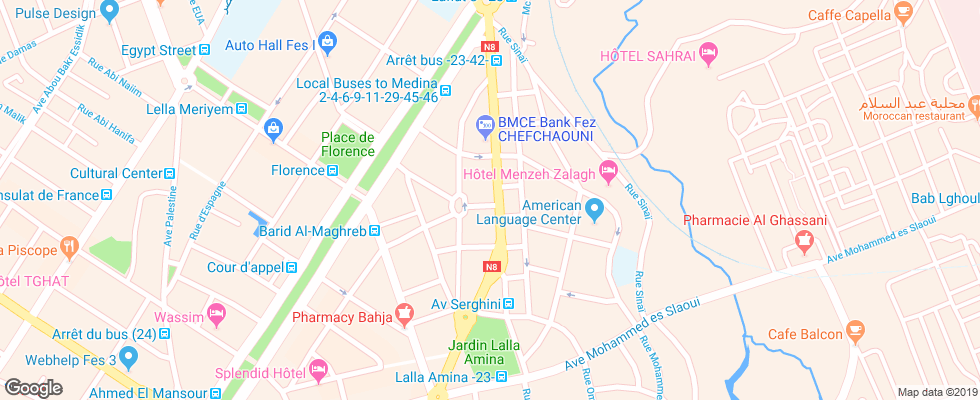 Отель Across на карте Марокко