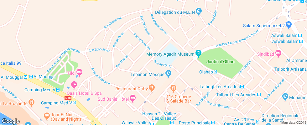Отель Aferni на карте Марокко