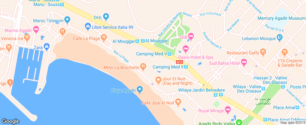 Отель Al Moggar Garden Beach на карте Марокко