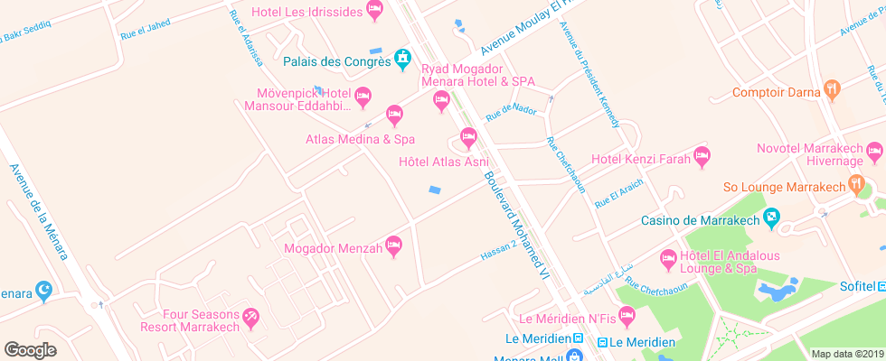 Отель Atlas Asni на карте Марокко