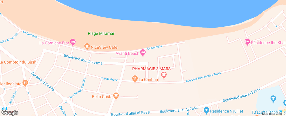 Отель Avanti Mohammedia на карте Марокко