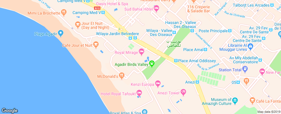 Отель Beach Albatros Agadir на карте Марокко
