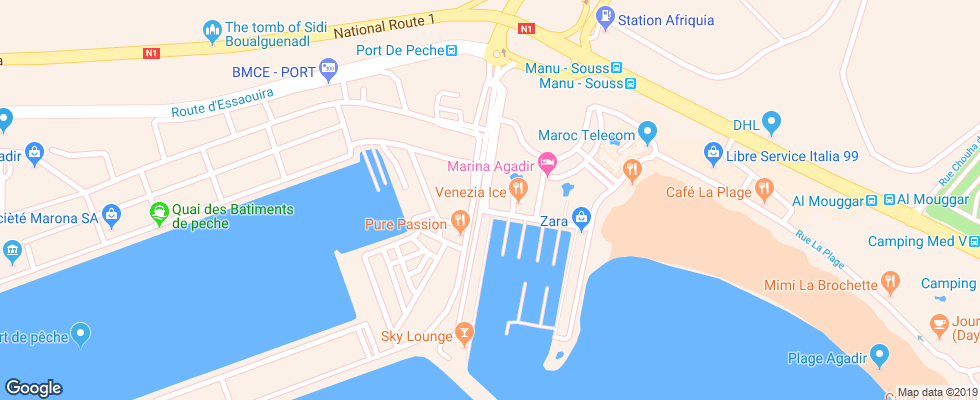 Отель Bianca Beach Resort на карте Марокко