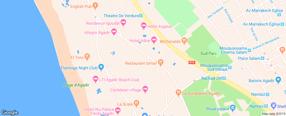Отель Coralia Club La Kasbah на карте Марокко