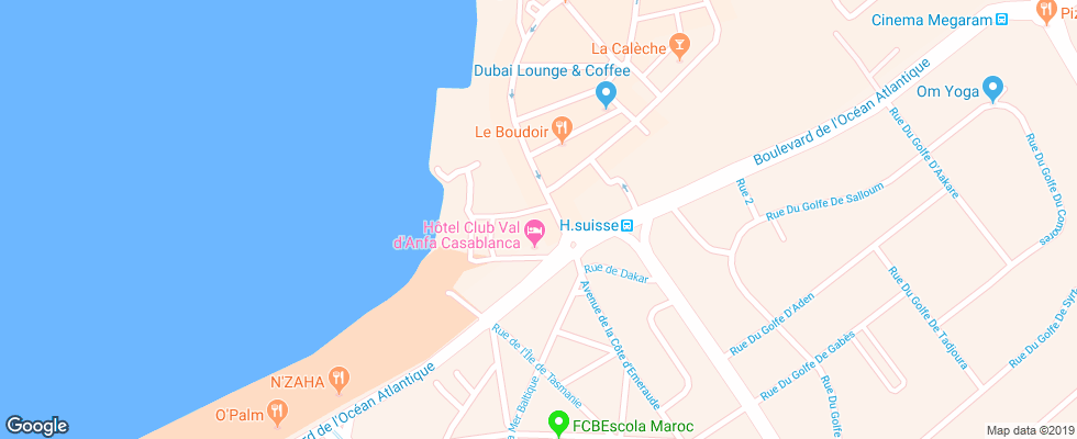 Отель De La Corniche на карте Марокко