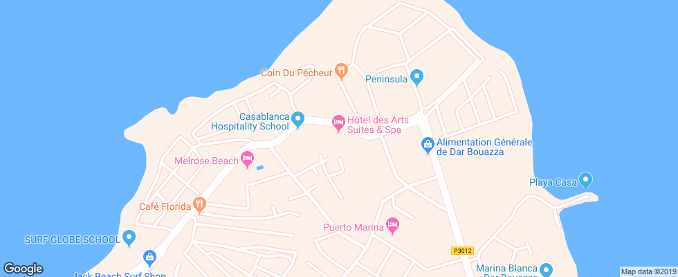 Отель Des Arts Resort & Spa на карте Марокко