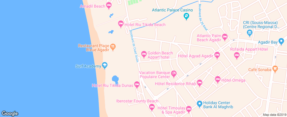 Отель Golden Beach на карте Марокко