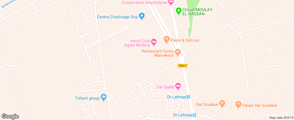Отель Kenzi Club Agdal Medina на карте Марокко