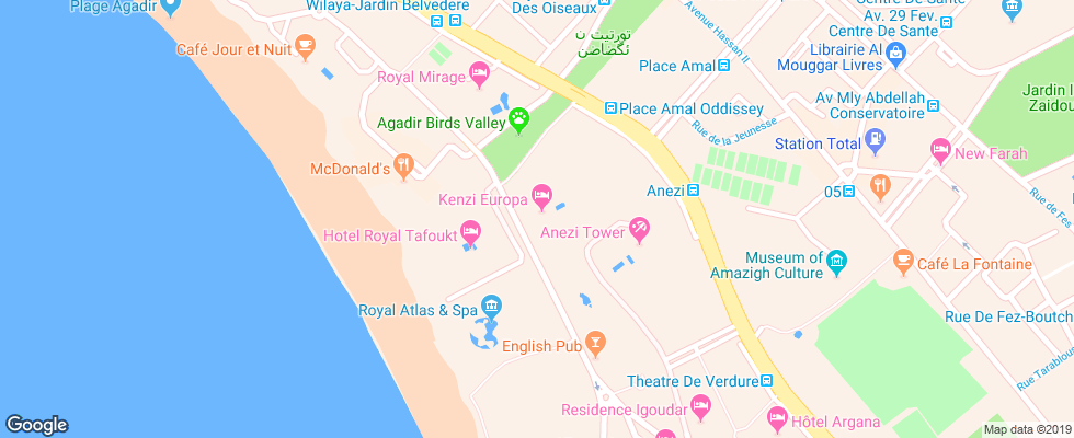Отель Kenzi Europa на карте Марокко