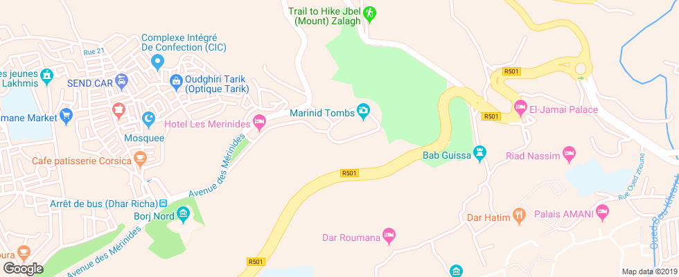 Отель Les Merinides на карте Марокко