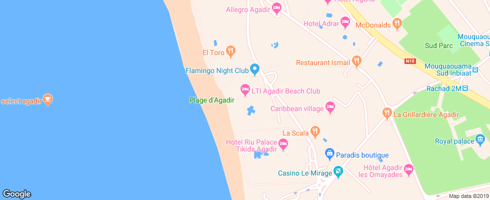 Отель Lti Agadir Beach Club на карте Марокко