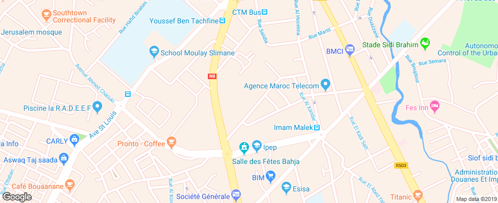 Отель Mounia на карте Марокко