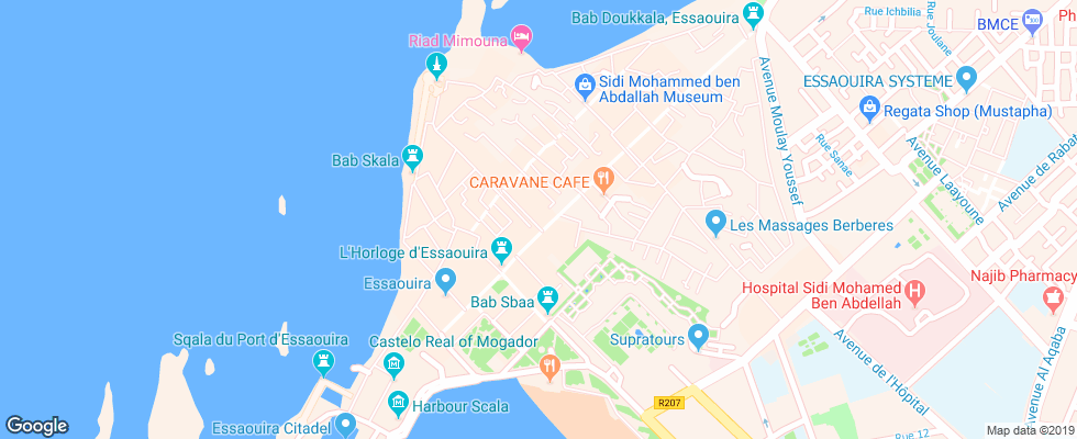 Отель Riad Mimouna Essaouira на карте Марокко