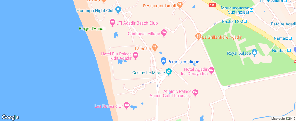Отель Riu Palace Tikida Agadir на карте Марокко