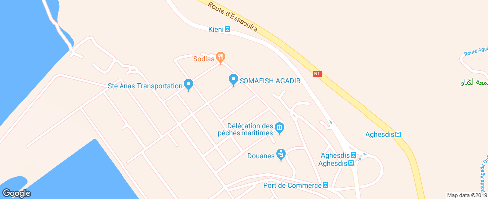 Отель Royal Mirage Agadir на карте Марокко