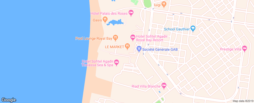 Отель Sofitel Thalassa Sea & Spa Agadir на карте Марокко