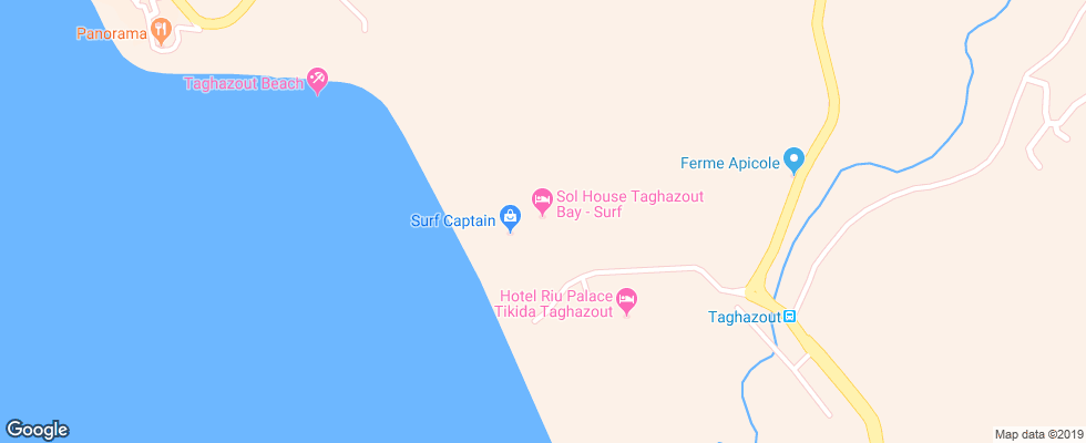 Отель Sol House Taghazout Bay Surf на карте Марокко