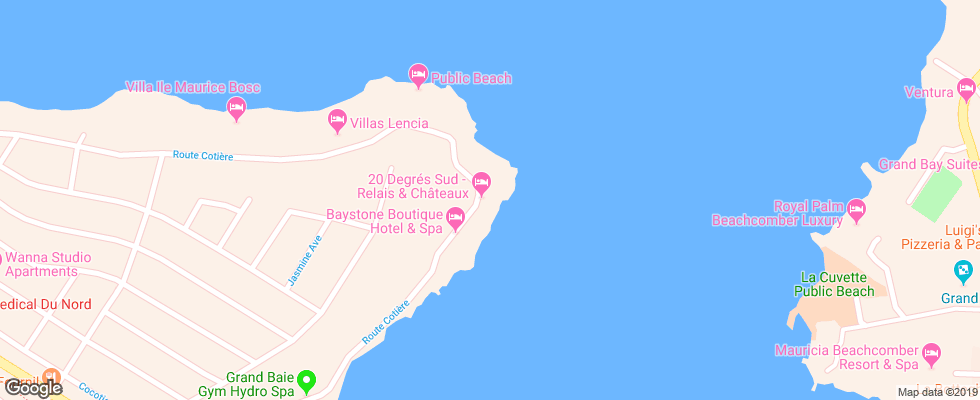 Отель 20 Degres Sud на карте Маврикия