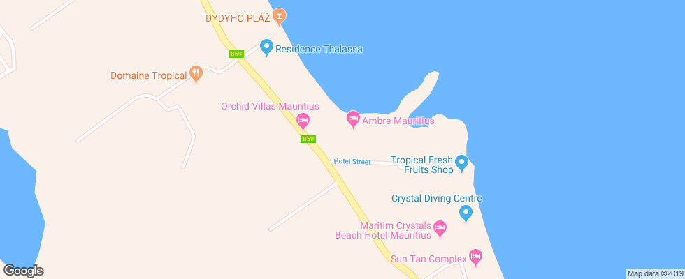 Отель Ambre All Inclusive Resort на карте Маврикия