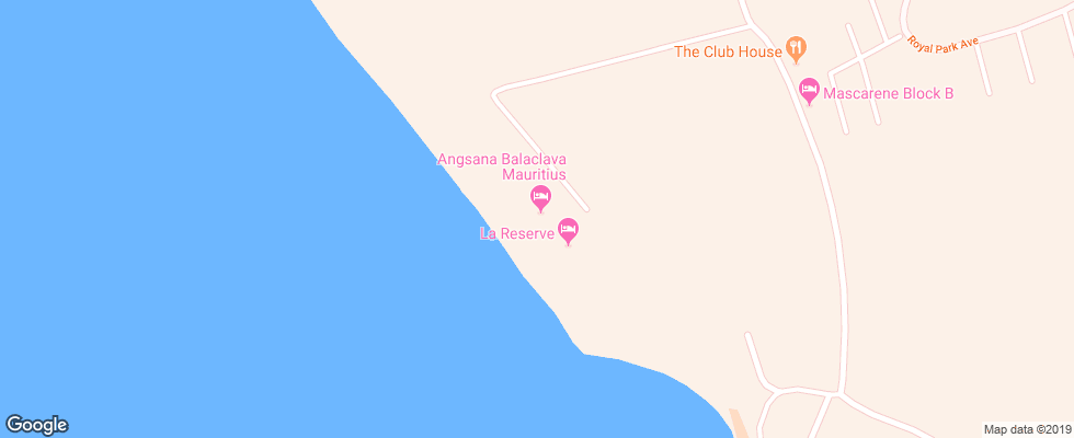 Отель Angsana Balaclava на карте Маврикия