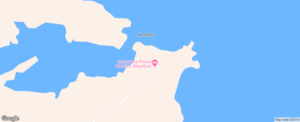 Отель Constance Le Prince Maurice на карте Маврикия
