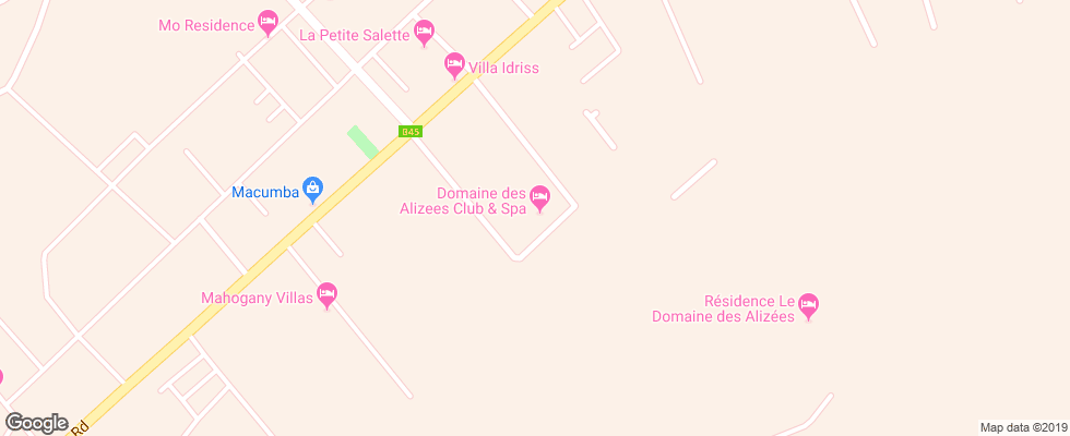 Отель Domaine Des Alizees Club & Spa на карте Маврикия
