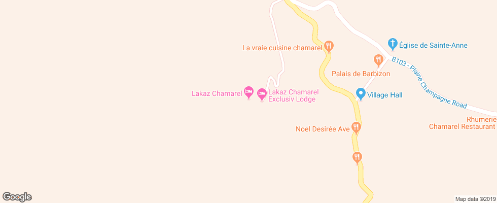 Отель Lakaz Chamarel на карте Маврикия