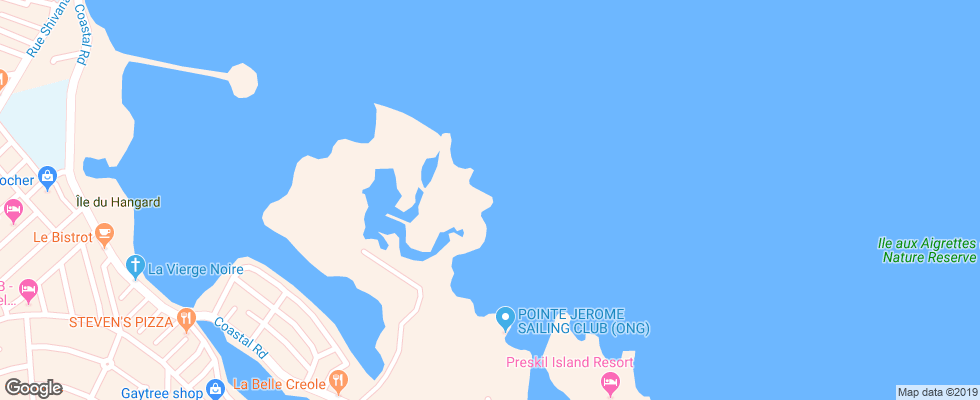 Отель Le Preskil Beach Resort на карте Маврикия
