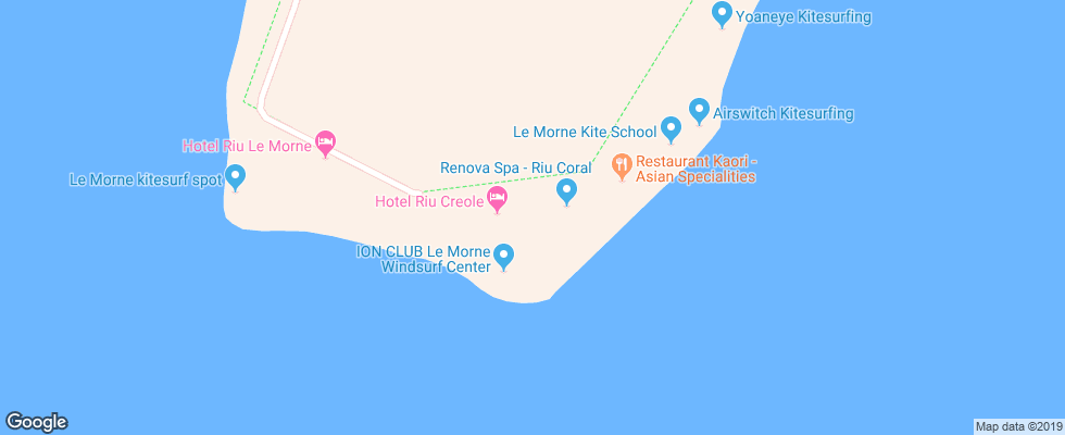 Отель Riu Creole на карте Маврикия