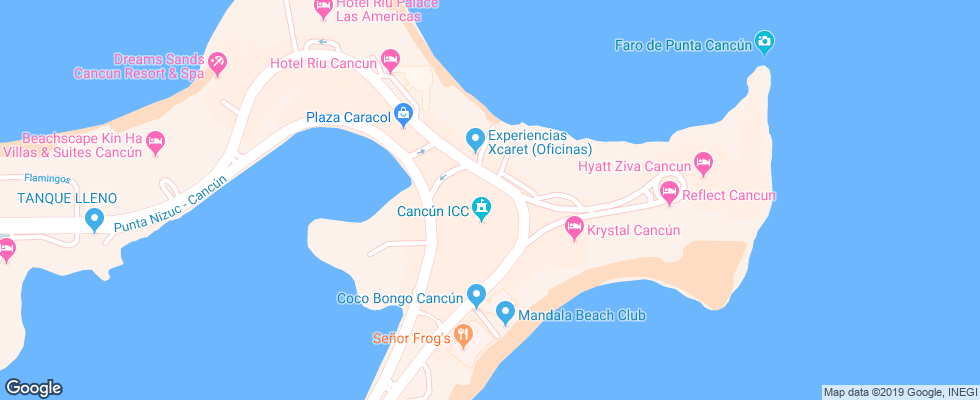 Отель Aloft Cancun на карте Мексики
