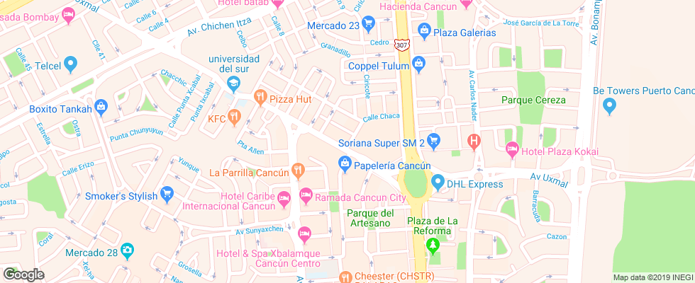 Отель Alux Cancun на карте Мексики
