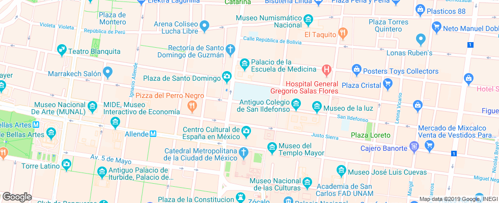 Отель Amigo Suites Hostel на карте Мексики