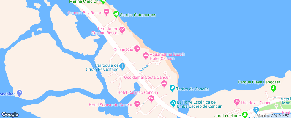 Отель Aquamarina Beach Hotel на карте Мексики