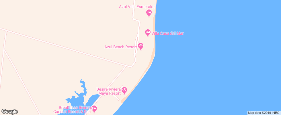 Отель Azul Beach на карте Мексики