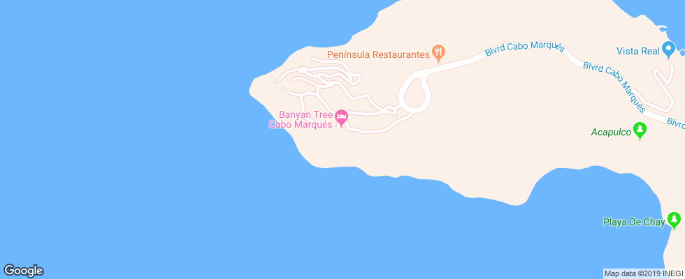 Отель Banyan Tree Cabo Marques на карте Мексики